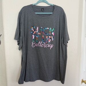 SHEIN Curve Gray Graphic T-Shirt Size 32/34